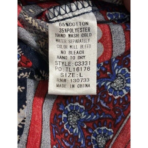 Umgee Whimsicle Tunic Top Very Boho Unique Designs Bell Sleeves Elastic Waist Lg - Picture 9 of 10